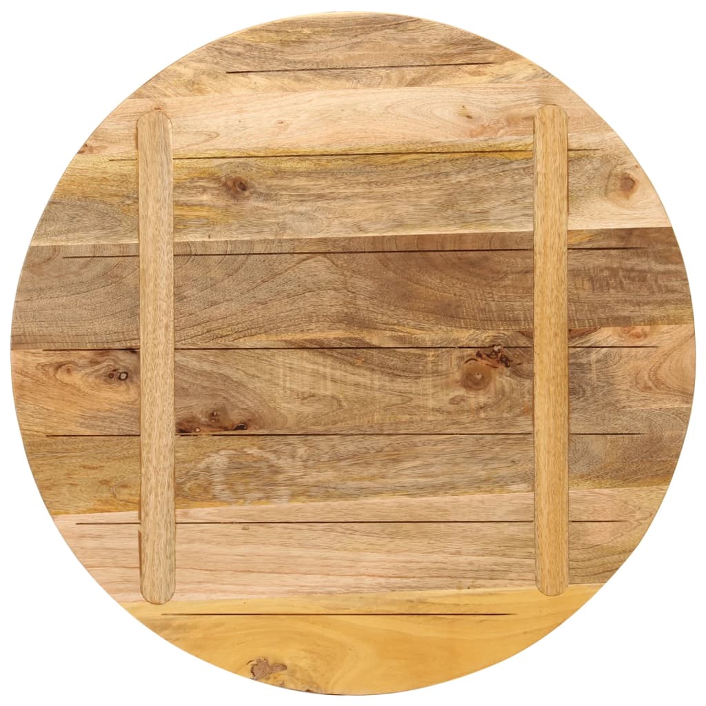 Table Top ?70x2.5 cm Round Solid Wood Rough Mango
