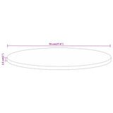 Table Top ?70x2.5 cm Round Solid Wood Rough Mango