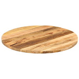 Table Top ?80x2.5 cm Round Solid Wood Rough Mango