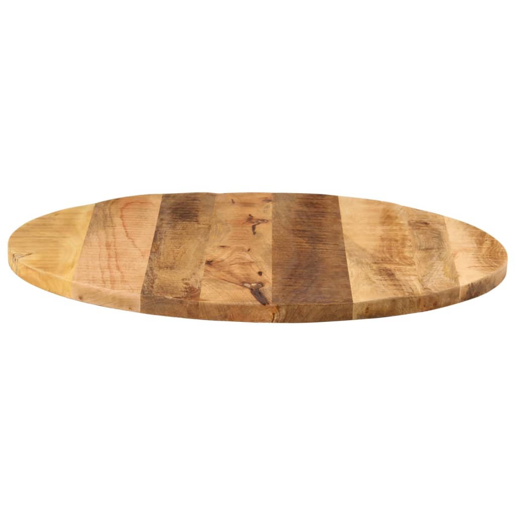 Table Top ?80x2.5 cm Round Solid Wood Rough Mango