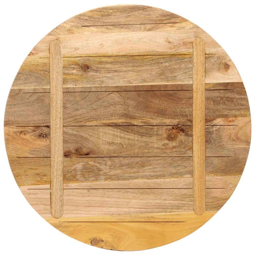 Table Top ?80x2.5 cm Round Solid Wood Rough Mango