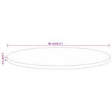 Table Top ?80x2.5 cm Round Solid Wood Rough Mango - Low Angle