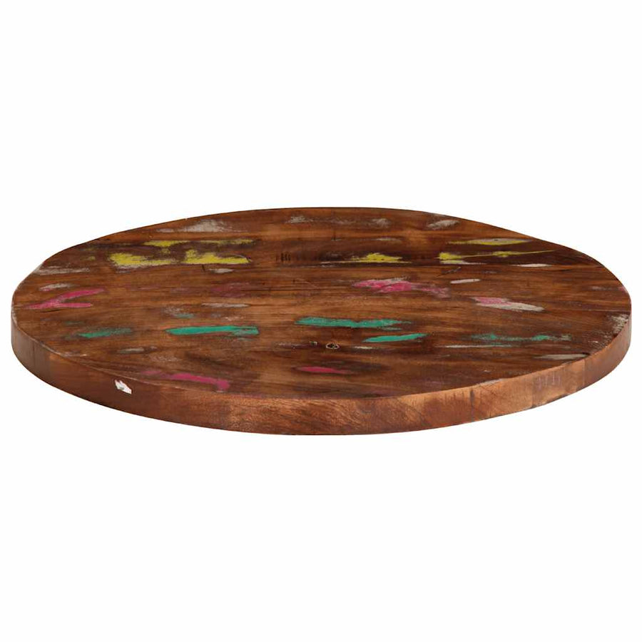 Table Top Ø 40x2.5 cm Round Solid Wood Reclaimed