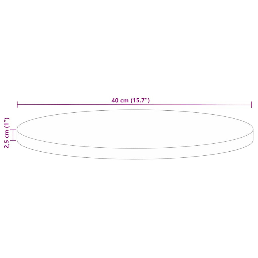 Table Top Ø 40x2.5 cm Round Solid Wood Reclaimed