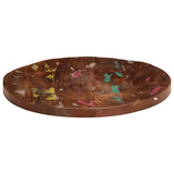 Table Top Ø 50x1.5 cm Round Solid Wood Reclaimed - Top-Down View