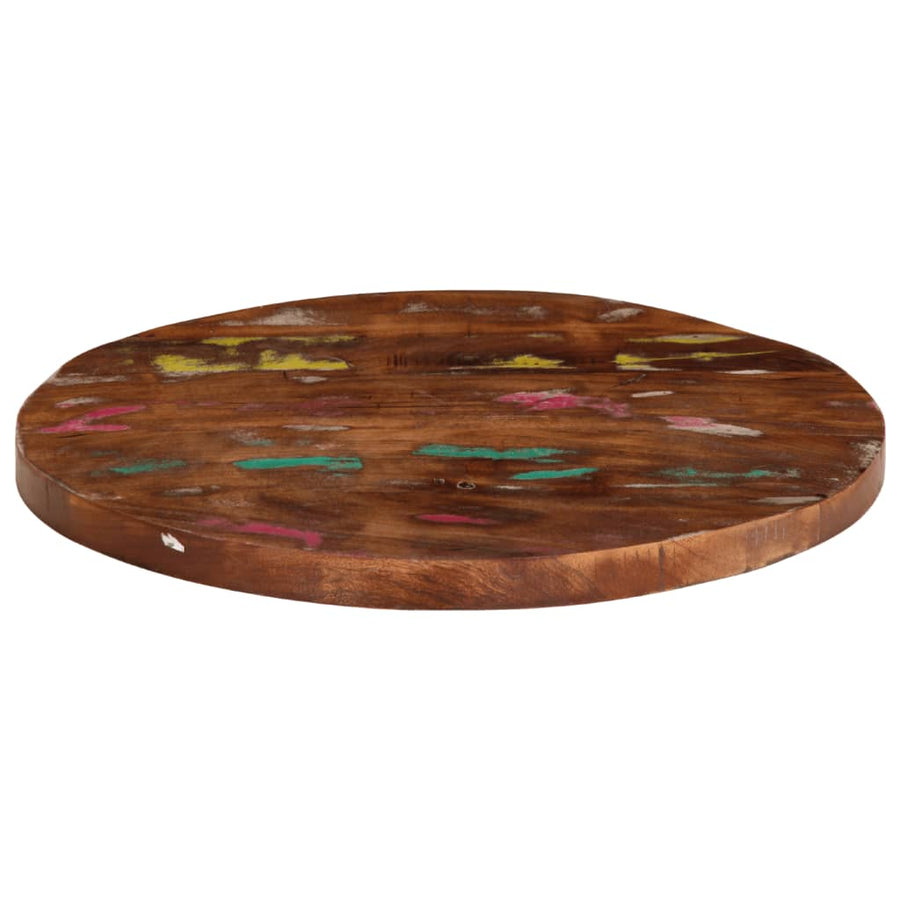 Table Top Ø 50x2.5 cm Round Solid Wood Reclaimed