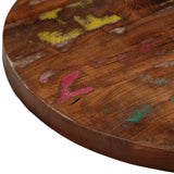 Table Top Ø 50x2.5 cm Round Solid Wood Reclaimed - Rear View