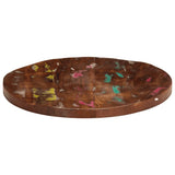 Table Top Ø 60x1.5 cm Round Solid Wood Reclaimed - Top-Down View