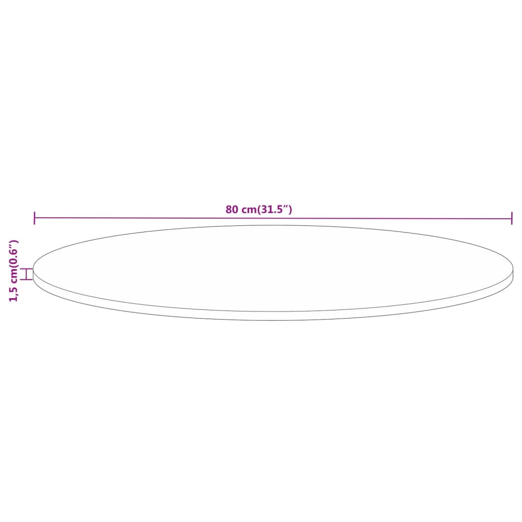 Table Top ?80x1.5 cm Round Solid Wood Reclaimed