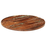 Table Top Ø 80x2.5 cm Round Solid Wood Reclaimed - Front View