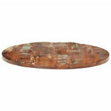 Table Top Ø 80x2.5 cm Round Solid Wood Reclaimed - Top-Down View