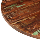 Table Top Ø 80x2.5 cm Round Solid Wood Reclaimed - Rear View