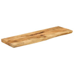 Table Top 100x20x2.5 cm Live Edge Solid Wood Rough Mango