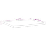 Table Top 80x60x2.5 cm Rectangular?Solid Wood Acacia Live Edge - Extra Image