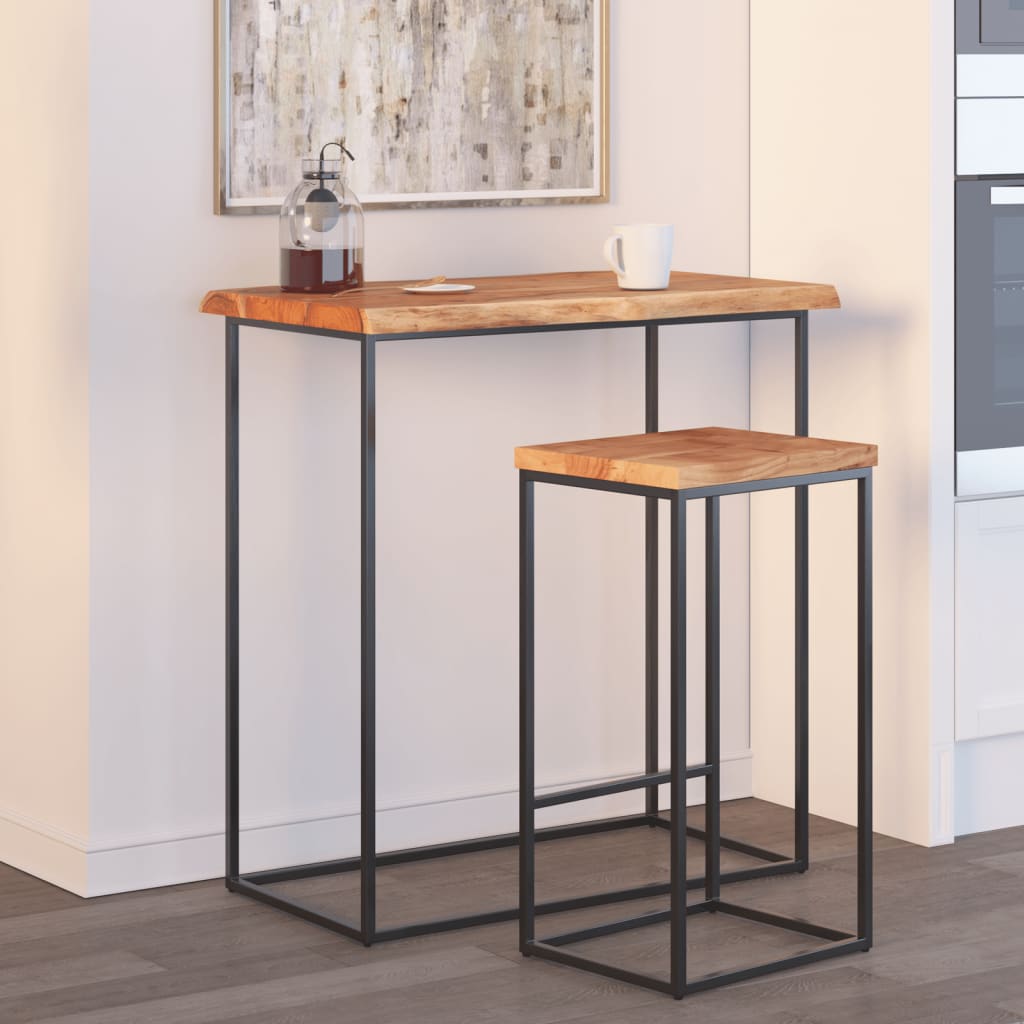 Table Top 80x60x2.5 cm Rectangular?Solid Wood Acacia Live Edge