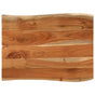 Table Top 80x60x3.8 cm Rectangular Solid Wood Acacia Live Edge