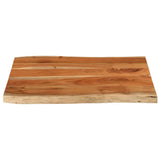Table Top 80x60x3.8 cm Rectangular?Solid Wood Acacia Live Edge - Side View