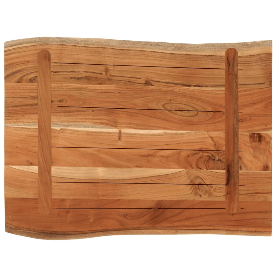 Table Top 80x60x3.8 cm Rectangular Solid Wood Acacia Live Edge