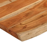 Table Top 80x60x3.8 cm Rectangular?Solid Wood Acacia Live Edge - Rear View
