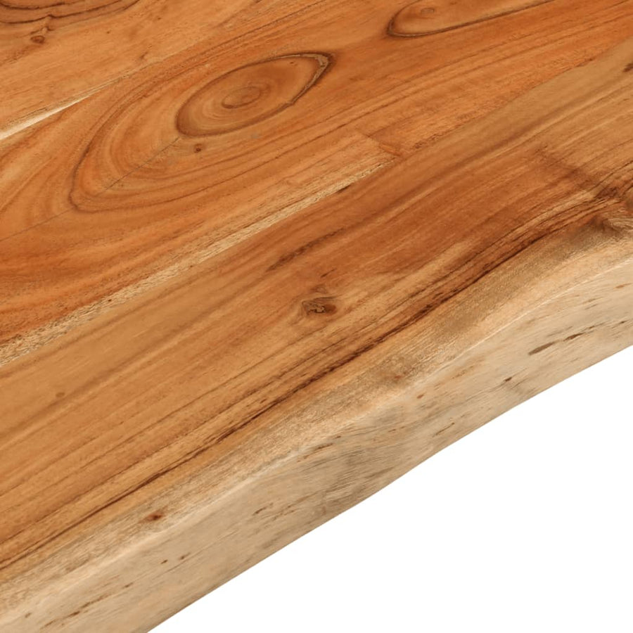 Table Top 80x60x3.8 cm Rectangular Solid Wood Acacia Live Edge