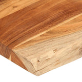 Table Top 100x60x3.8 cm Rectangular Solid Wood Acacia Live Edge - Rear View