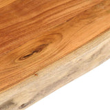 Table Top 100x60x3.8 cm Rectangular Solid Wood Acacia Live Edge - Close-Up Angle