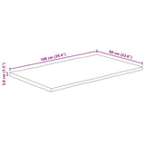 Table Top 100x60x3.8 cm Rectangular Solid Wood Acacia Live Edge - Extra Image