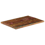 Table Top 70x60x2.5 cm Rectangular Solid Wood Reclaimed - Front View