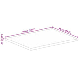 Table Top 70x60x2.5 cm Rectangular Solid Wood Reclaimed