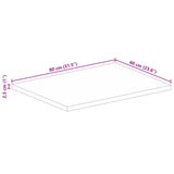 Table Top 80x60x2.5 cm Rectangular Solid Wood Reclaimed