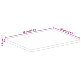 Table Top 90x60x2.5 cm Rectangular Solid Wood Reclaimed