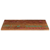 Table Top 100x60x1.5 cm Rectangular Solid Wood Reclaimed - Side View