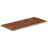 Table Top 100x60x2.5 cm Rectangular Solid Wood Reclaimed - Front View