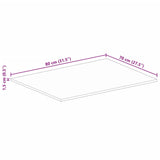 Table Top 80x70x1.5 cm Rectangular Solid Wood Reclaimed