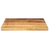 Table Top 60x60x1.5 cm Square Solid Wood Rough Mango - Side View