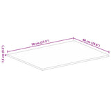 Table Top 70x60x1.5 cm Rectangular Solid Wood Rough Mango