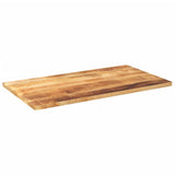 Table Top 120x60x1.5 cm Rectangular Solid Wood Rough Mango - Front View