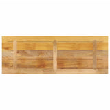 Table Top 140x60x2.5 cm Rectangular Solid Wood Rough Mango - 45-Degree Angle