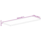 Table Top 140x60x2.5 cm Rectangular Solid Wood Rough Mango
