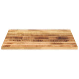 Table Top 70x70x1.5 cm Square Solid Wood Rough Mango - Side View