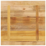 Table Top 70x70x1.5 cm Square Solid Wood Rough Mango - 45-Degree Angle