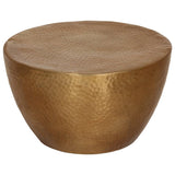 Coffee Table Hammered Aluminium ?50x30 cm Brass