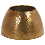 Coffee Table Hammered Aluminium Ø 50x30 cm Brass - Side View