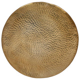Coffee Table Hammered Aluminium Ø 50x30 cm Brass - Top-Down View