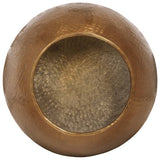 Coffee Table Hammered Aluminium Ø 50x30 cm Brass - 45-Degree Angle