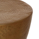 Coffee Table Hammered Aluminium ?50x30 cm Brass