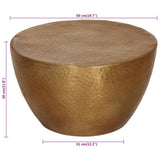 Coffee Table Hammered Aluminium ?50x30 cm Brass