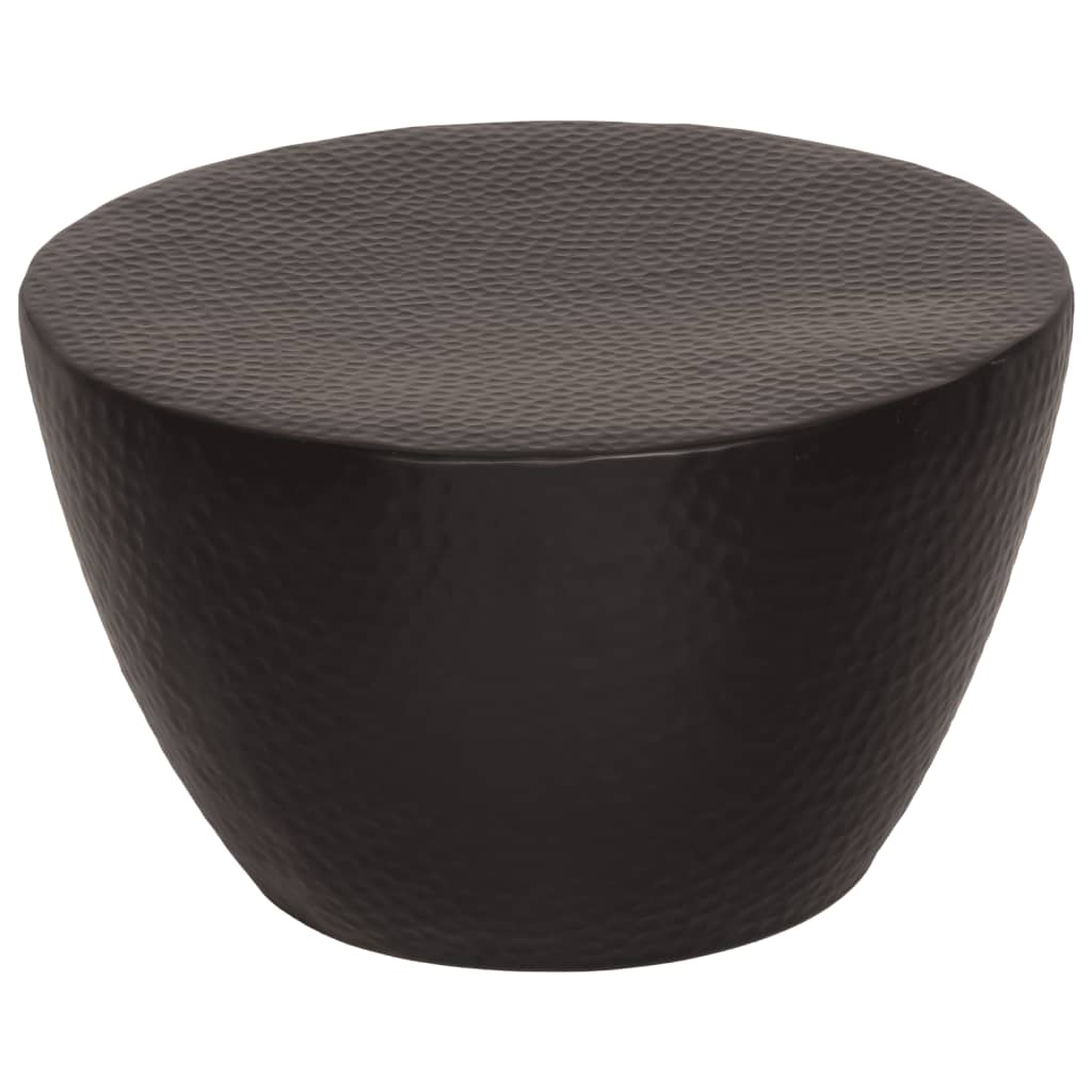 Coffee Table Hammered Aluminium ?50x30 cm Black
