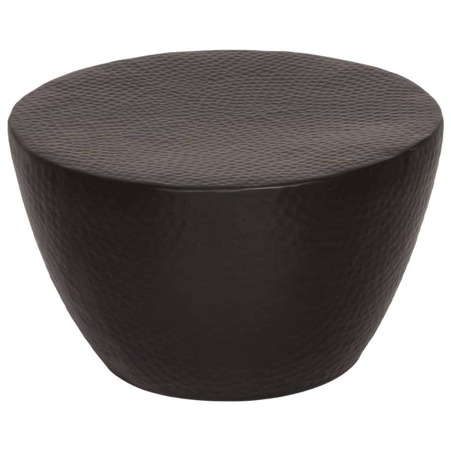 Coffee Table Hammered Aluminium ?50x30 cm Black