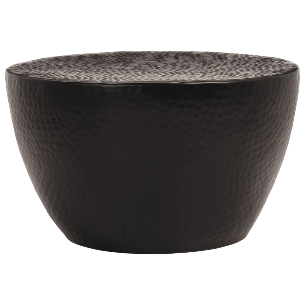 Coffee Table Hammered Aluminium ?50x30 cm Black